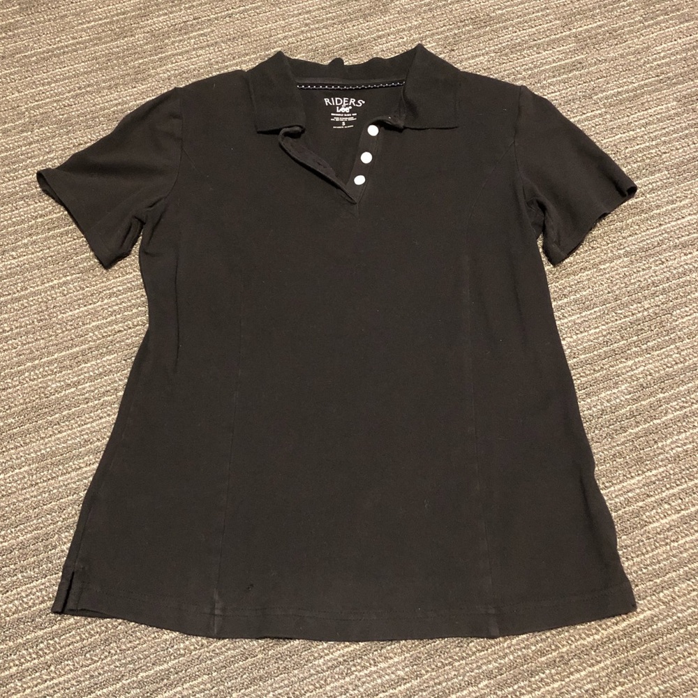 Women’s black polo